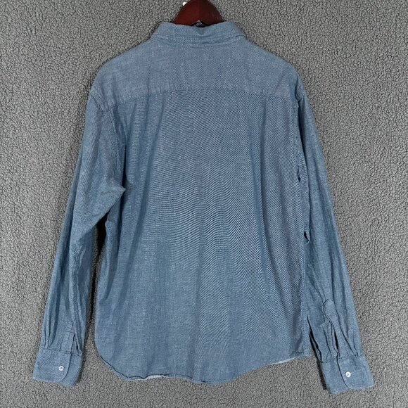 Naked & Famous Japanese Cotton Chambray Button Down Shirt - Men's Size XL - Blue - Picture 4 of 6